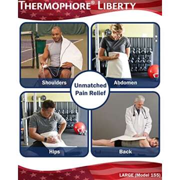 Assembled in The USA - Thermophore Liberty 2 - Moist Heating pad for Arthritis, Back, Neck, Shoulder Pain and Cramps Relief - Electric, 3 Temperature Settings with auto Shut Off, Large 14" x 27"