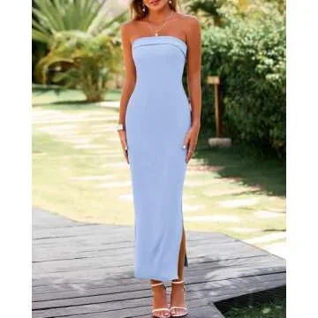 Stylish Tube Strapless Maxi Dress for Weddings and Parties