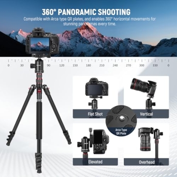 NEEWER 77" DSLR Tripod Monopod with Panoramic Ball Head