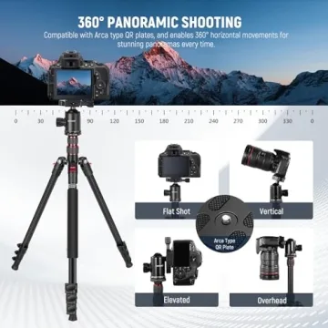 NEEWER 77" DSLR Tripod Monopod with Panoramic Ball Head