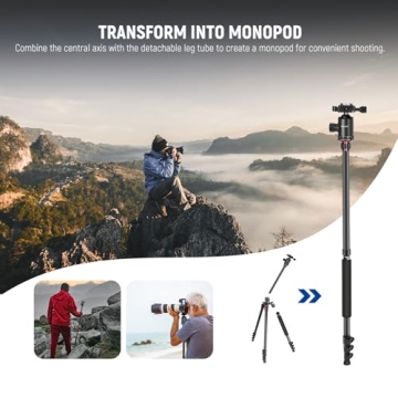 NEEWER 77" DSLR Tripod Monopod with Panoramic Ball Head