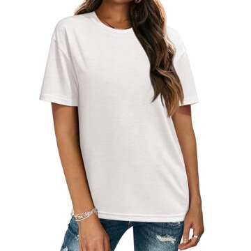 Zeagoo Women's Stylish Basic T-Shirts 2-Pack for Comfort