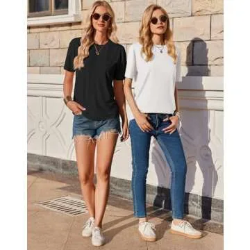 Zeagoo Women's Stylish Basic T-Shirts 2-Pack for Comfort
