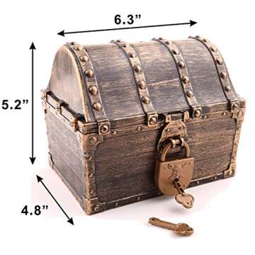 Lingway Toys Kids Pirate Treasure Chest Teacher's Favorite Treasures Collection Storage Box with 2 S...