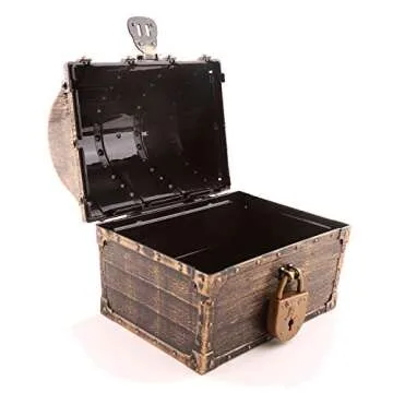 Lingway Toys Kids Pirate Treasure Chest Teacher's Favorite Treasures Collection Storage Box with 2 Sets of Locks and Keys Only(Vintage Bronze Coating,6.3"X4.8"X5.2")