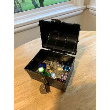 Lingway Toys Kids Pirate Treasure Chest Teacher's Favorite Treasures Collection Storage Box with 2 Sets of Locks and Keys Only(Vintage Bronze Coating,6.3"X4.8"X5.2")