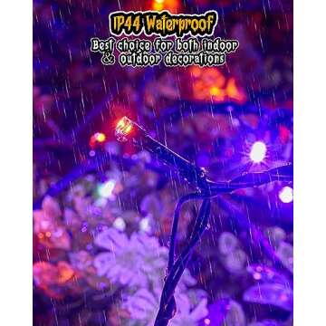 66FT Purple & Orange Halloween Lights, 200 LED Halloween Fairy String Lights with 8 Modes, Plug in Orange Purple Hanging Twinkle Lights for Halloween Party, Garden, Bedroom, Halloween Decorations