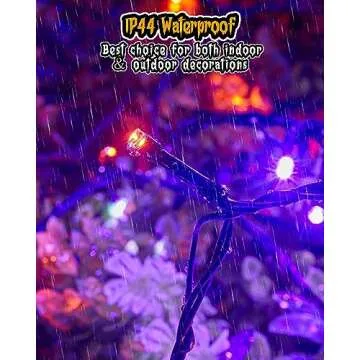 66FT Purple & Orange Halloween Lights, 200 LED Halloween Fairy String Lights with 8 Modes, Plug in Orange Purple Hanging Twinkle Lights for Halloween Party, Garden, Bedroom, Halloween Decorations
