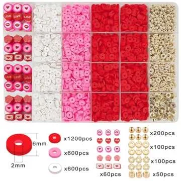 MIIIM Red Clay Bracelet Kit - Heishi Beads & Charms