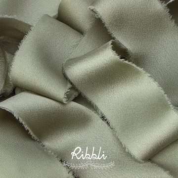 Dusty Sage Silk Satin Ribbon for Wedding Decor Crafting
