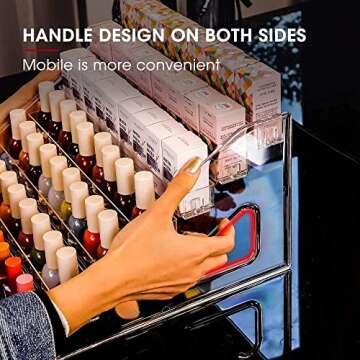 YIEZI Nail Polish Organizer 84 Bottles of 7 Layers Sunglass Organizer Acrylic Display Rack Eyeglasse...