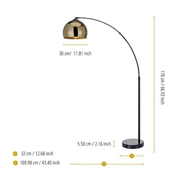 Stylish Teamson 66.93" Arc Floor Lamp for Home Spaces