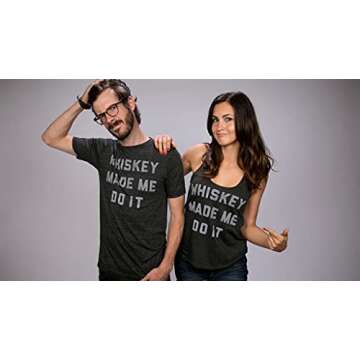 Buy Me Brunch Whiskey Made Me Do It T-Shirt (Men, Small, Grey)