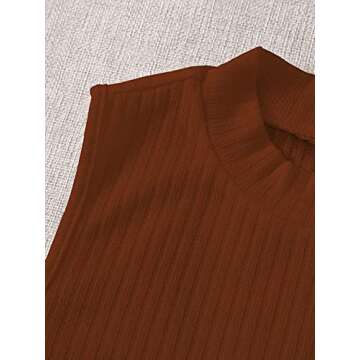 Milumia Women's Pack Ribbed Knit Mock Neck Sleeveless Tank Top