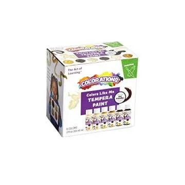 Multicultural Colors Like Me Tempera Paint - 6 Colors, Easy-squeeze 2-ounce bottles, kids paint portraits and figures in tones they can relate to