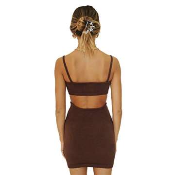 FUFUCAILLM Sexy Halter Neck Mini Dress for Women