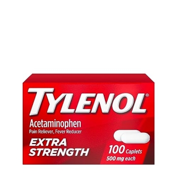 Tylenol Extra Strength Caplets 500 mg Pain Relief 100 Count