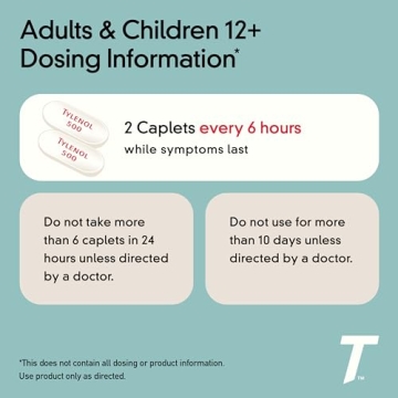 Tylenol Extra Strength Caplets 500 mg Pain Relief 100 Count