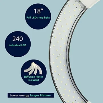 Prismatic 18" Halo Ring Light - Bi-Color, Dimmable with Stand