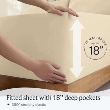 LuxClub Deep Pocket Full Size Sheet Set Hotel Quality Comfort