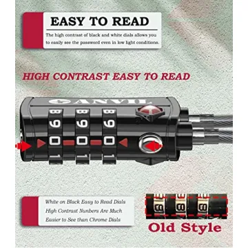 ANVIL TSA Approved Cable Luggage Locks - Secure and Stylish