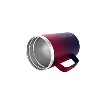 IRON °FLASK Grip Coffee Mug - Leak Proof, Vacuum Insulated Stainless Steel Bottle, Double Walled, Thermo Travel, Hot Cold, Water Metal Canteen - Dark Rainbow, 12 Oz - Classic Bottom