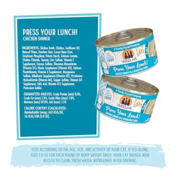 Weruva Wet Cat Food, Press Your Lunch with Chicken Pate, 3oz Can, Pack of 12