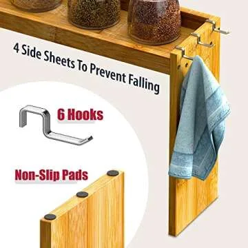 Elegant IIIOIIIA Bamboo Spice Shelf for Your Kitchen