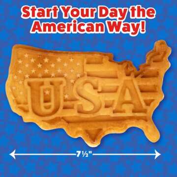 Great American USA Waffle Maker - Make Giant Patriotic Waffles with Pride