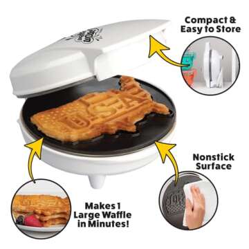Patriotic USA Waffle Maker for Fun Breakfasts