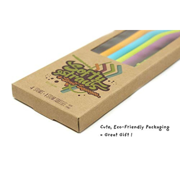 Premium 9” Softy Silicone Straws for Smoothies and More