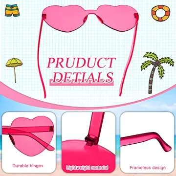 Heart Shaped Sunglasses - Colorful Eyewear for Fun Events