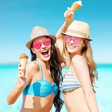 Heart Shaped Sunglasses - Colorful Eyewear for Fun Events