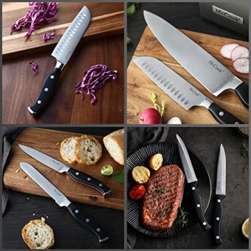 McCook® German Knife Set with Built-in Sharpener for Kitchens