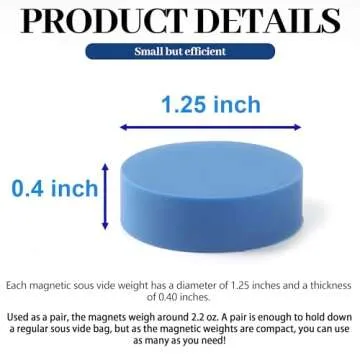 (8-Pack) Sous Vide Magnetical Weights Works on All Sous Vide Machines, Silicone-Coated Sous Vide Mag...