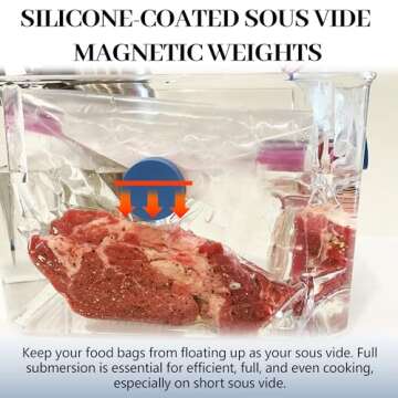(8-Pack) Sous Vide Magnetical Weights Works on All Sous Vide Machines, Silicone-Coated Sous Vide Magnets