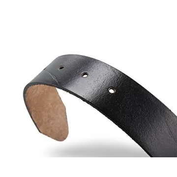 F&L CLASSIC Belt for buckle men Snap on Strap Full Grain One Piece Leather no buckle,1 1/2" Wide, Made in USA, 1288 Black size 32-XX