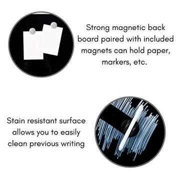 BIRDROCK HOME Magnetic Glass Dry Erase Board – Frameless Whiteboard for Office, Home, Classroom – Writing and Drawing Board with Magnets, Markers and Holders – Modern Acrylic Mount – Black - 2 Pack