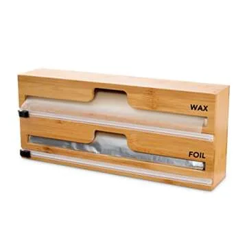MELDEVO Bamboo Wrap Dispenser with Cutter & Labels