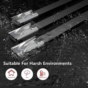 Durable Stainless Steel Zip Ties - 100pcs APIELE