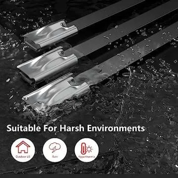 Durable Stainless Steel Zip Ties - 100pcs APIELE