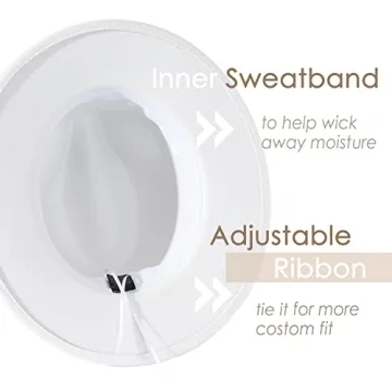 Lisianthus Women Classic Felt Fedora Wide Brim Hat with Belt Buckle A-White