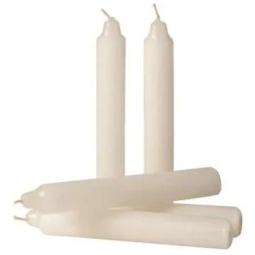 Set of 12 Long-Burn Emergency Candles - Elegant & Reliable Light Source