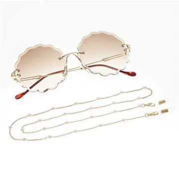 Sither Pearls Sunglasses Chian Reading Glasses Chain Strap Necklace for Women