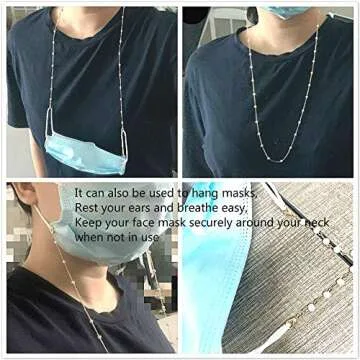Sither Pearls Sunglasses Chian Reading Glasses Chain Strap Necklace for Women