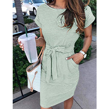 Stylish MEROKEETY Women's Summer Midi Dress in Mint