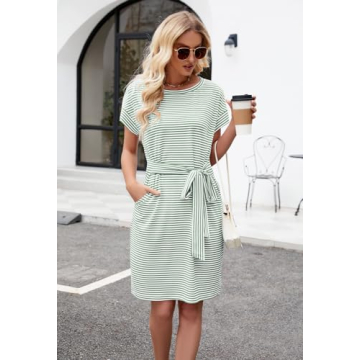 Stylish MEROKEETY Women's Summer Midi Dress in Mint