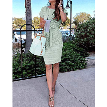 Stylish MEROKEETY Women's Summer Midi Dress in Mint