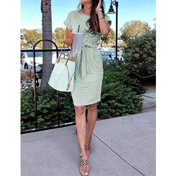 Stylish MEROKEETY Women's Summer Midi Dress in Mint