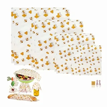 Beeswax Food Wrap (Set of 7) Sustainable Alternative to Aluminum Foil and Albal Paper - For Fruits, ...